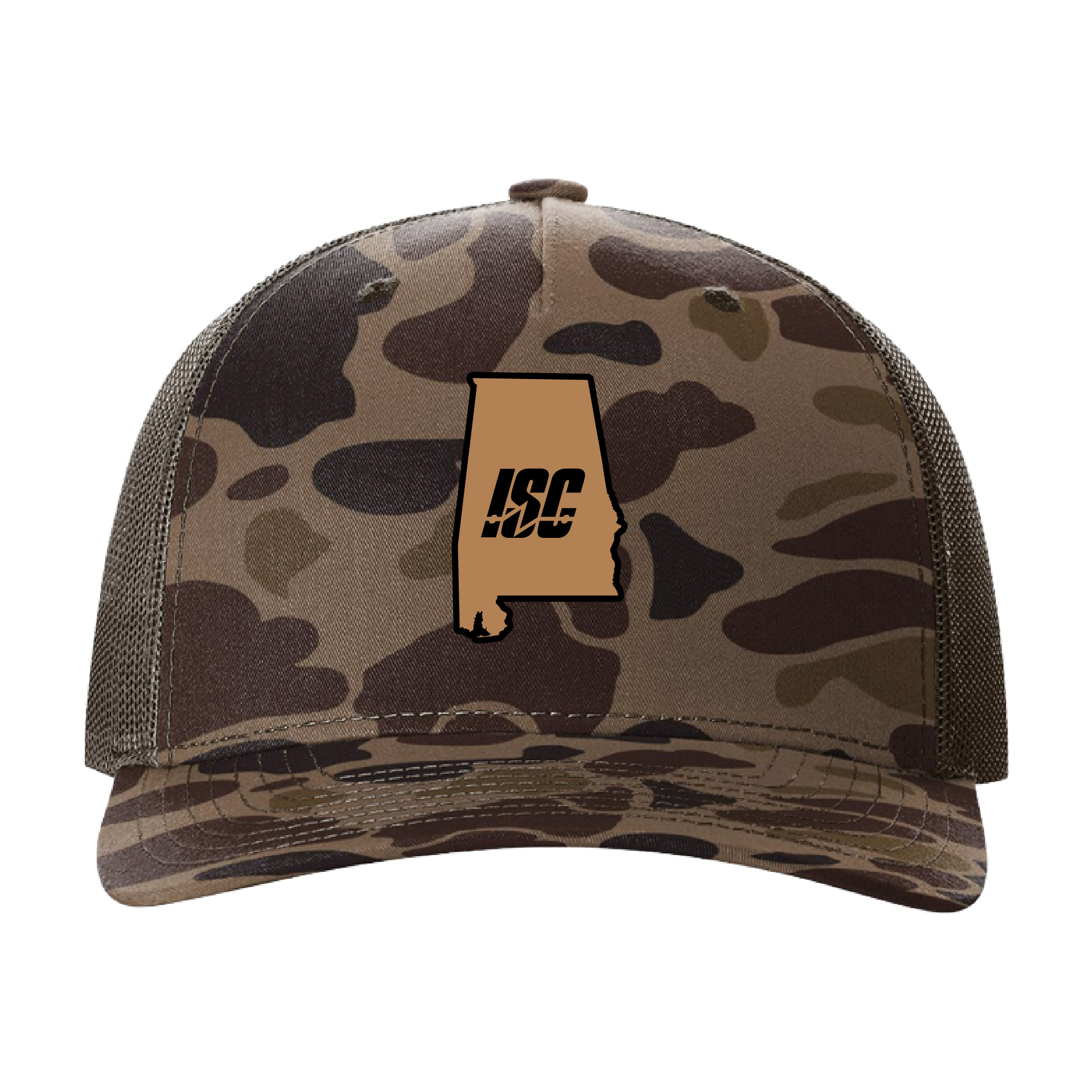 State Patch Richardson Printed Five-Panel Trucker Cap - Bark Duck Camo/Brown