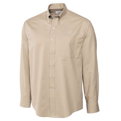 Cutter & Buck Long Sleeve Easy Care Twill Shirt - Tan