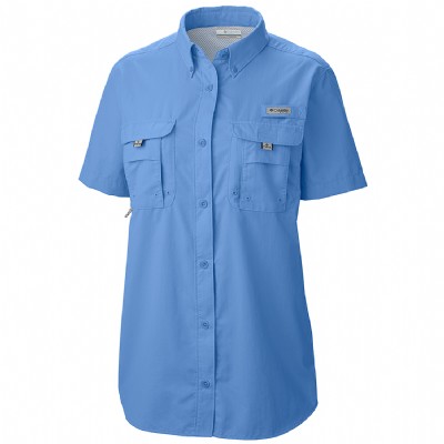 Columbia Ladies Short Sleeve Fishing Shirt - Blue